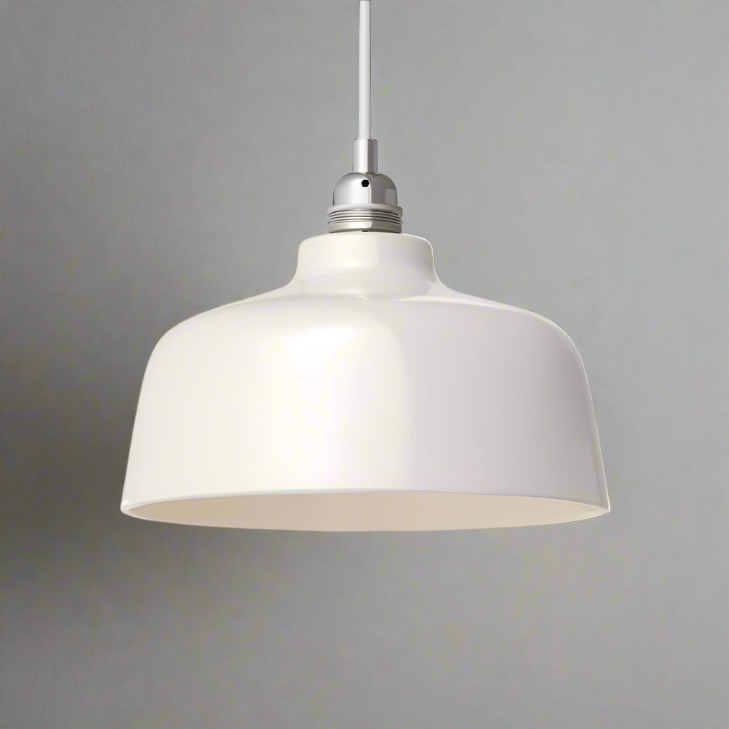 Glossy White Ceramic Cup Shade - EKBIAN - Uneeka