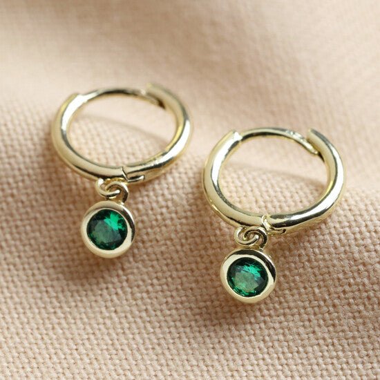 Gold Birthstone Huggie Hoops - 46264 - Uneeka