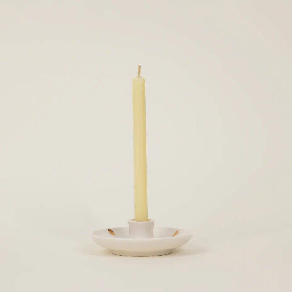 St Eval Gold Brushmarks Mini Candle Holder - F01351 - Uneeka