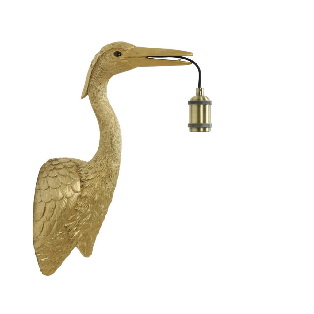 Gold Crane Wall Light - 3122684 - Uneeka