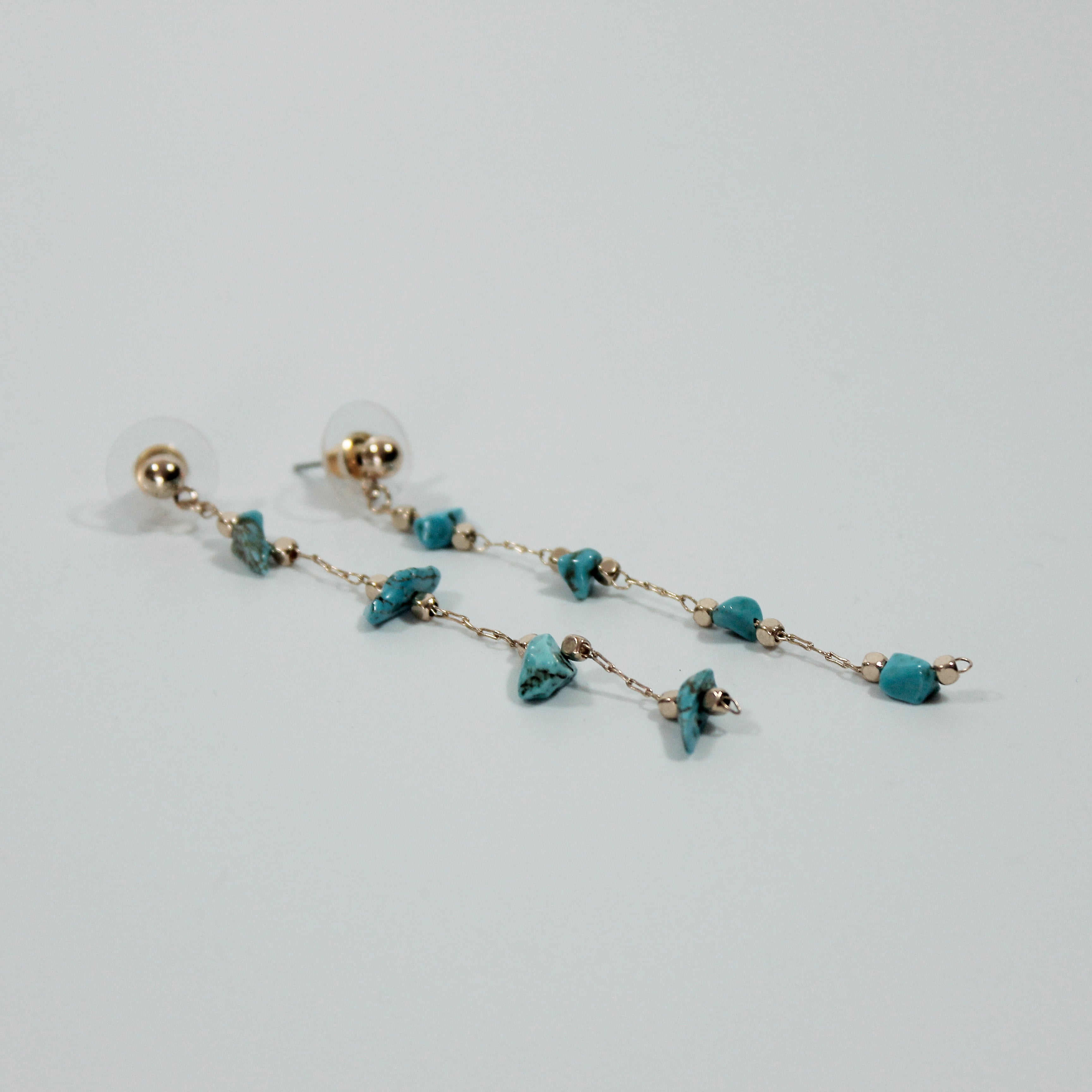 Gold Four Stone Drop Earrings - CE - 19488 - GTQ - Uneeka