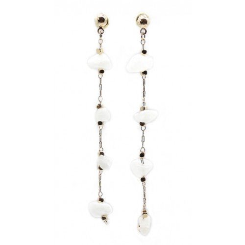 Gold Four Stone Drop Earrings - CE - 19488 - GWT - Uneeka