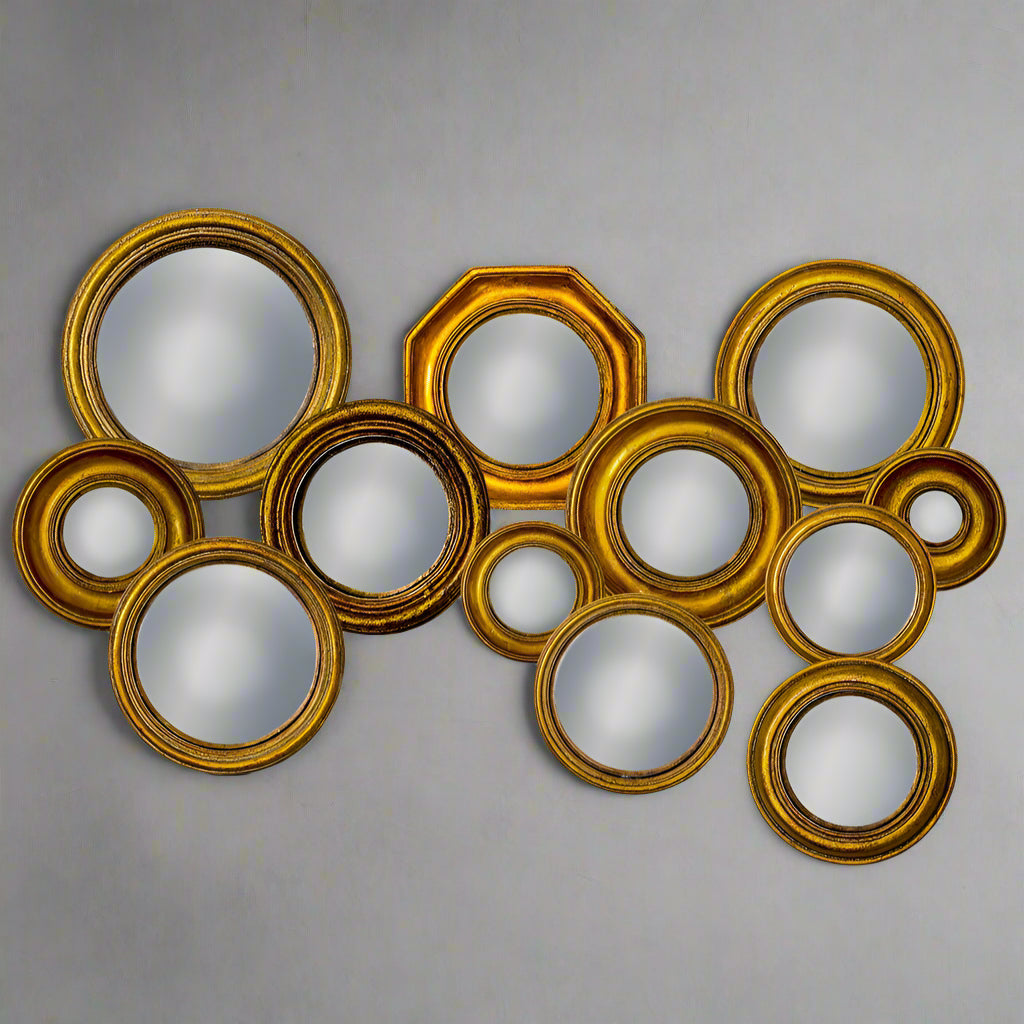 Gold Framed Convex Mirrors - MK29 MK39 - Uneeka