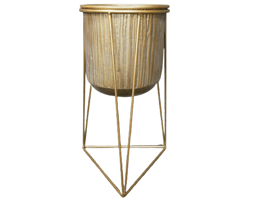 Gold Geometric Art Deco Plant Stand - 6895 - Uneeka