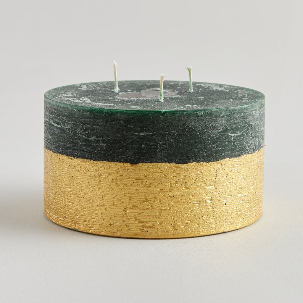 Gold Half Dipped Multiwick Candle Winter Thyme - F00789 - Uneeka