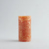 Gold Marbled Pillar Candle Orange & Cinnamon - F00527 - Uneeka