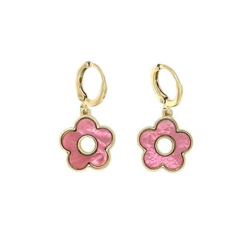 Gold Retro Flower Shape Drop Earrings - CE - 4841 - GPK - Uneeka