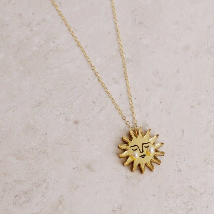 Gold Sun Necklace - R0901N - Uneeka