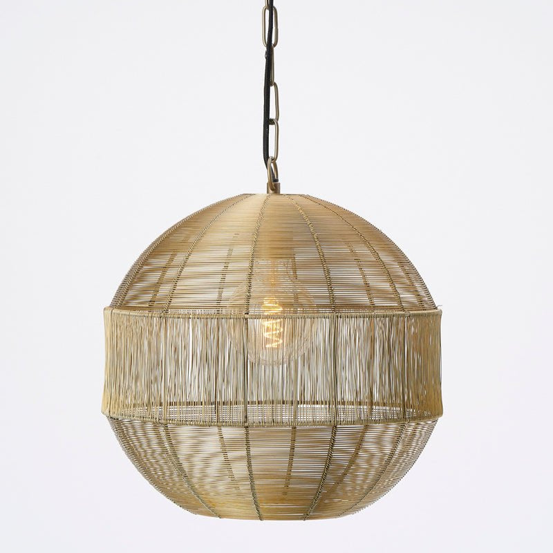 Gold Wire Sphere Hanging Lamp* - 2953185 - Uneeka