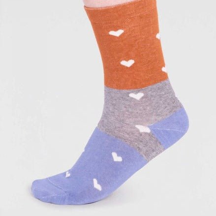 GOTS Organic Cotton Heart Socks - SPW775 - ORANGE - Uneeka