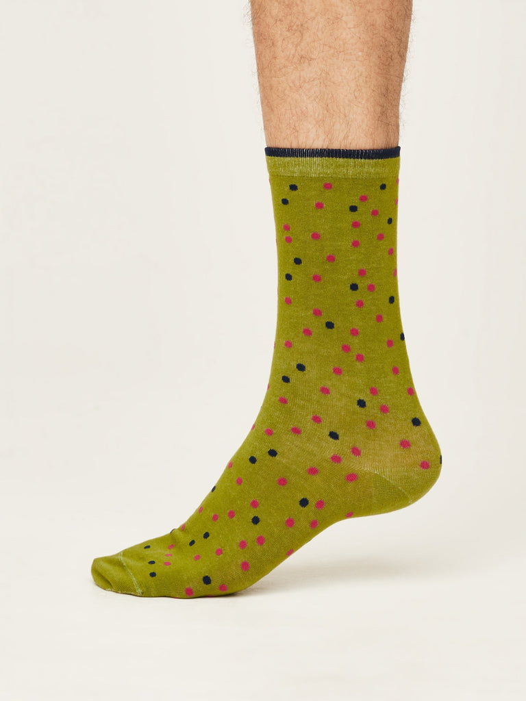 GOTS Spotty Cotton Socks - SPM740 - GREEN - Uneeka