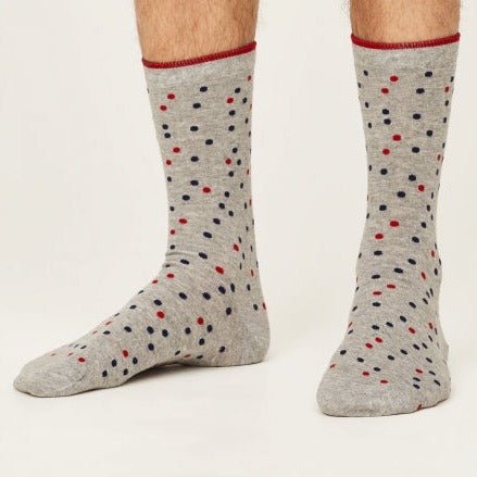 Thought Socks Spotty Cotton Socks - SPM740 - NAVY - Uneeka