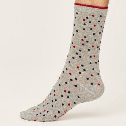 Thought Socks Spotty Cotton Socks - SPM740 - GREY - Uneeka