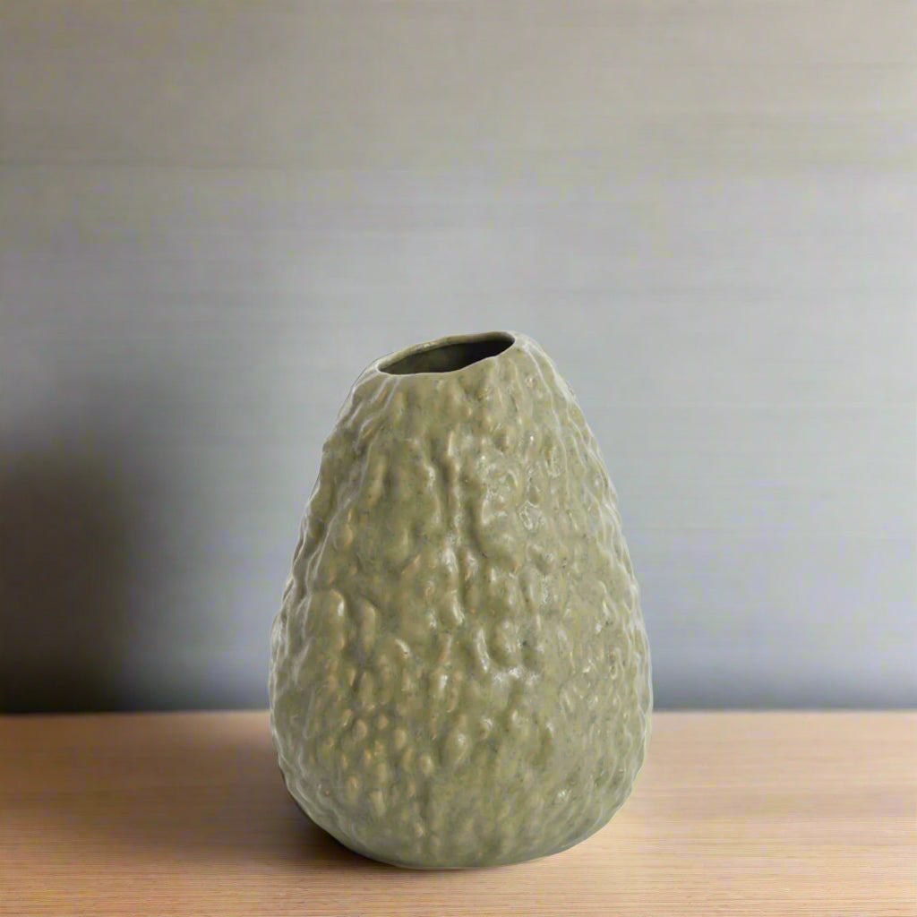 Green Avocado Style Ceramic Decorative Vase - 5878369 - Uneeka