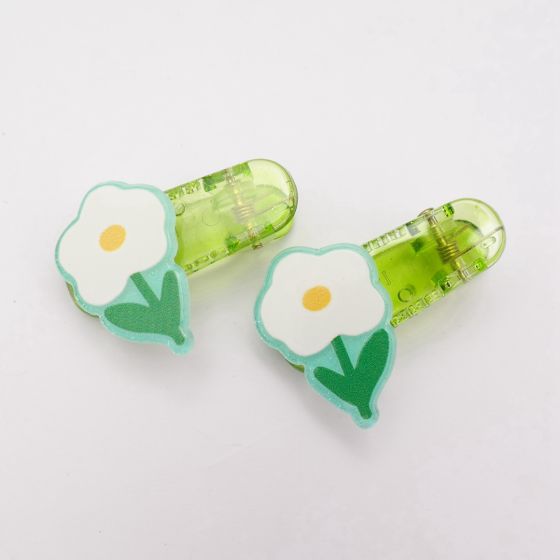 Green Daisy Twin Pack of Hair Slides - 0.HD1113 - Uneeka