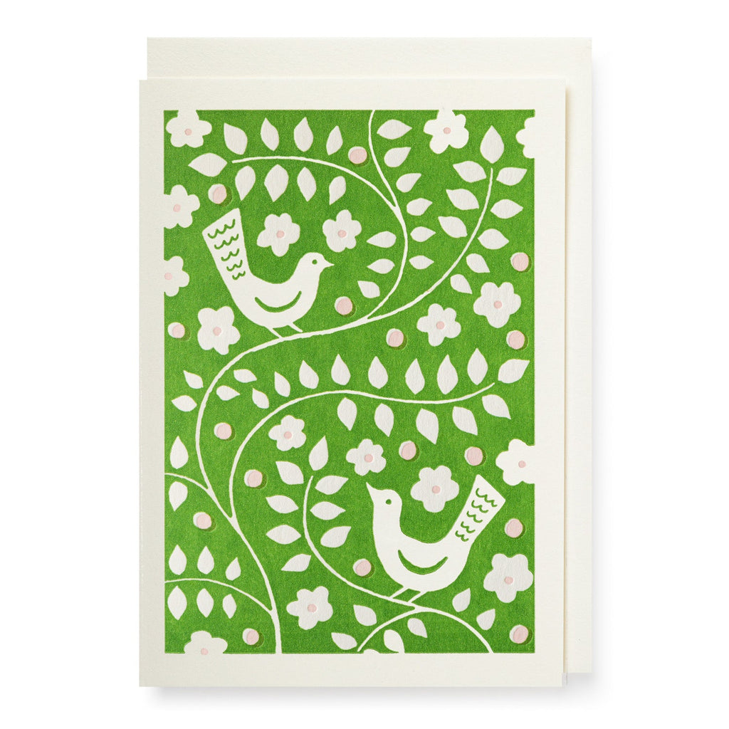 Green Flora & Birds Mini Card - APS331 - Uneeka