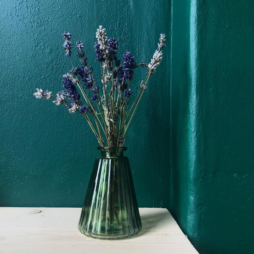 Green Glass Stem Vase - B21877 - Uneeka