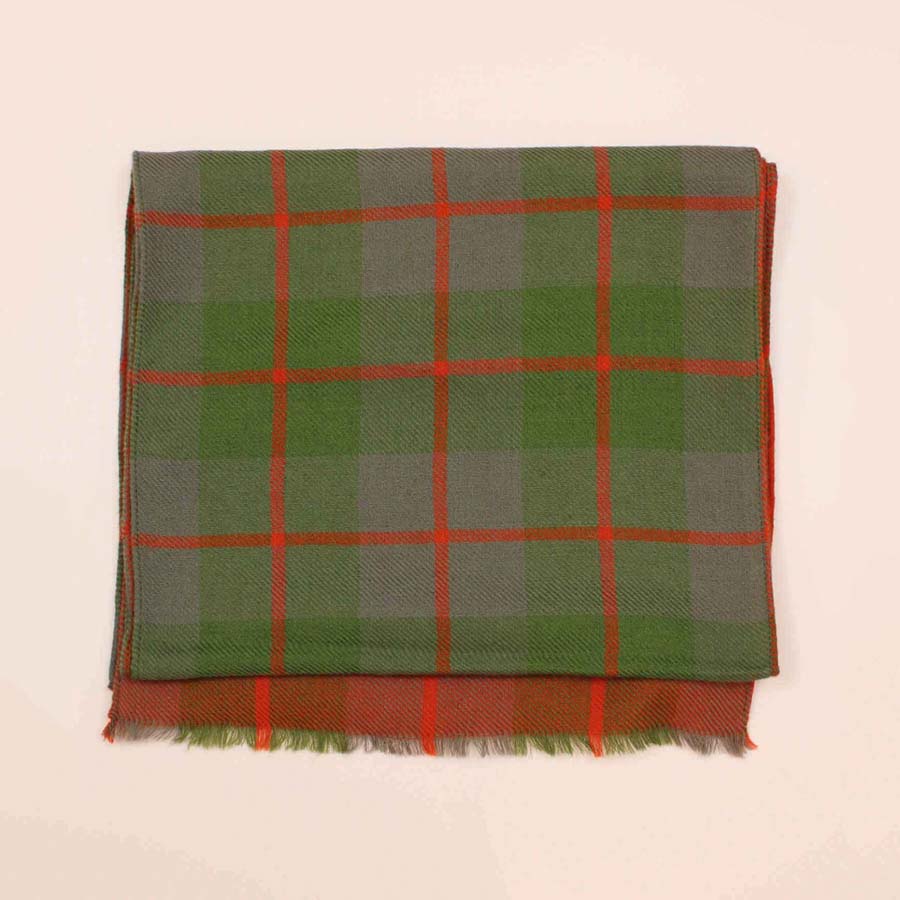 Green & Orange 100% Wool Check Scarf - SCA0010 - Uneeka