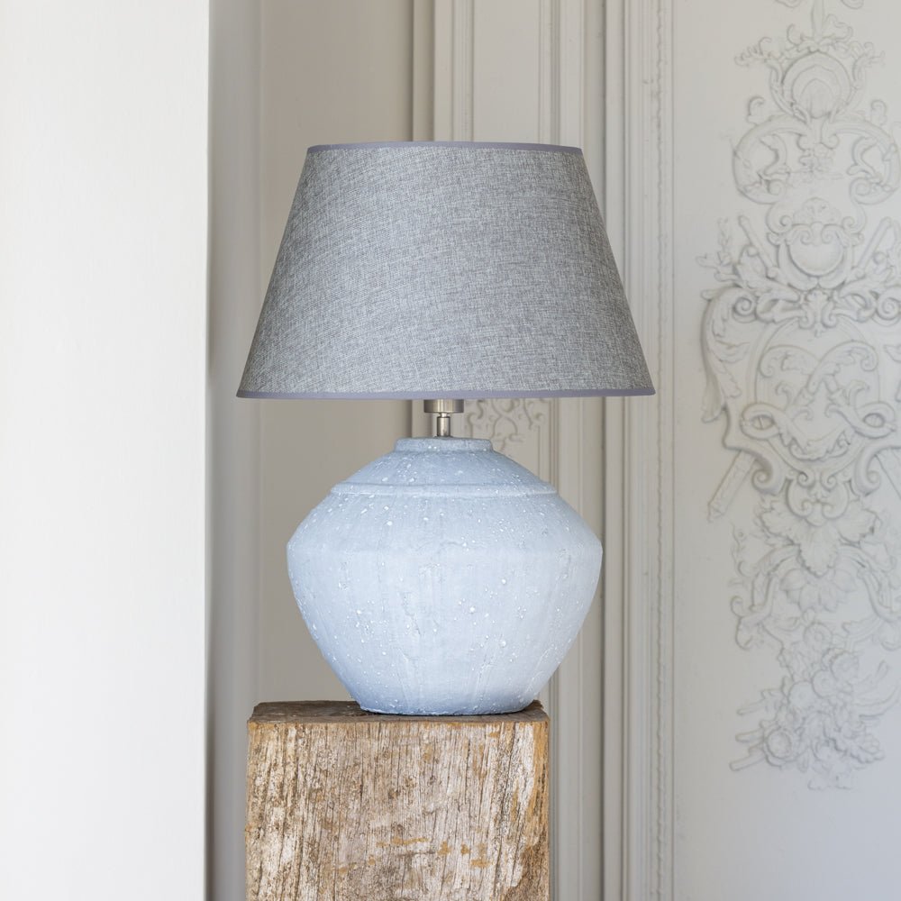 Grey Stoneware Table Lamp with Grey Shade - YH20658 - Uneeka