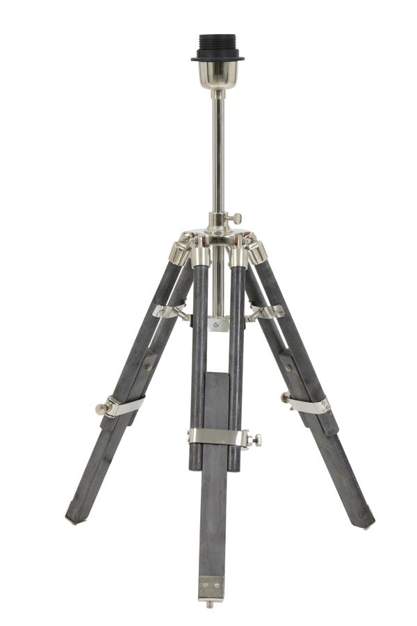 Grey Wood Lamp Base Tripod* - 8111774 - Uneeka