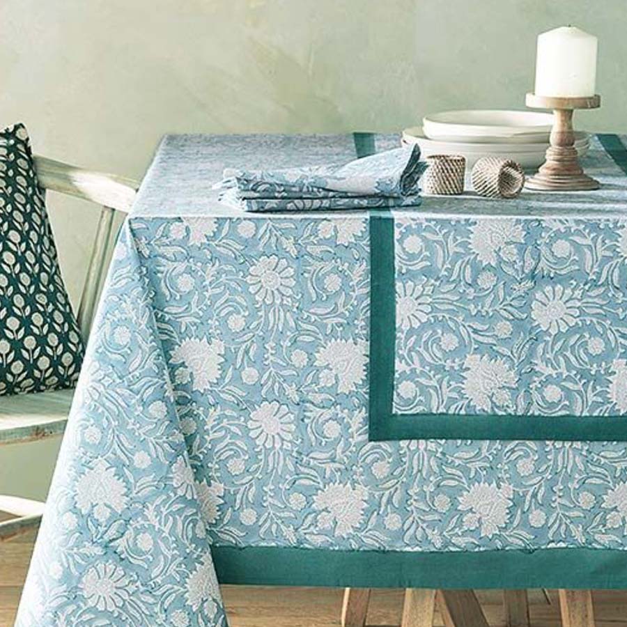 Hand Block Printed Cotton Tablecloth - JHETMA - Uneeka