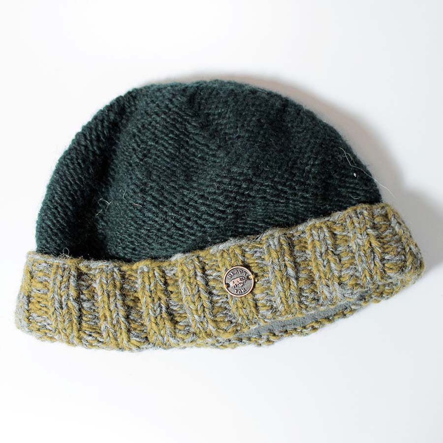 Hand Knit Turn Up Wool Beanie - WC 720D - Uneeka