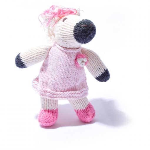 Hand Knitted Horse In Pink Dress Soft Toy - SYT090 - Uneeka