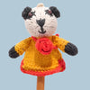 Hand Knitted Panda in Flower Dress Finger Puppet - SYFS035 - Uneeka