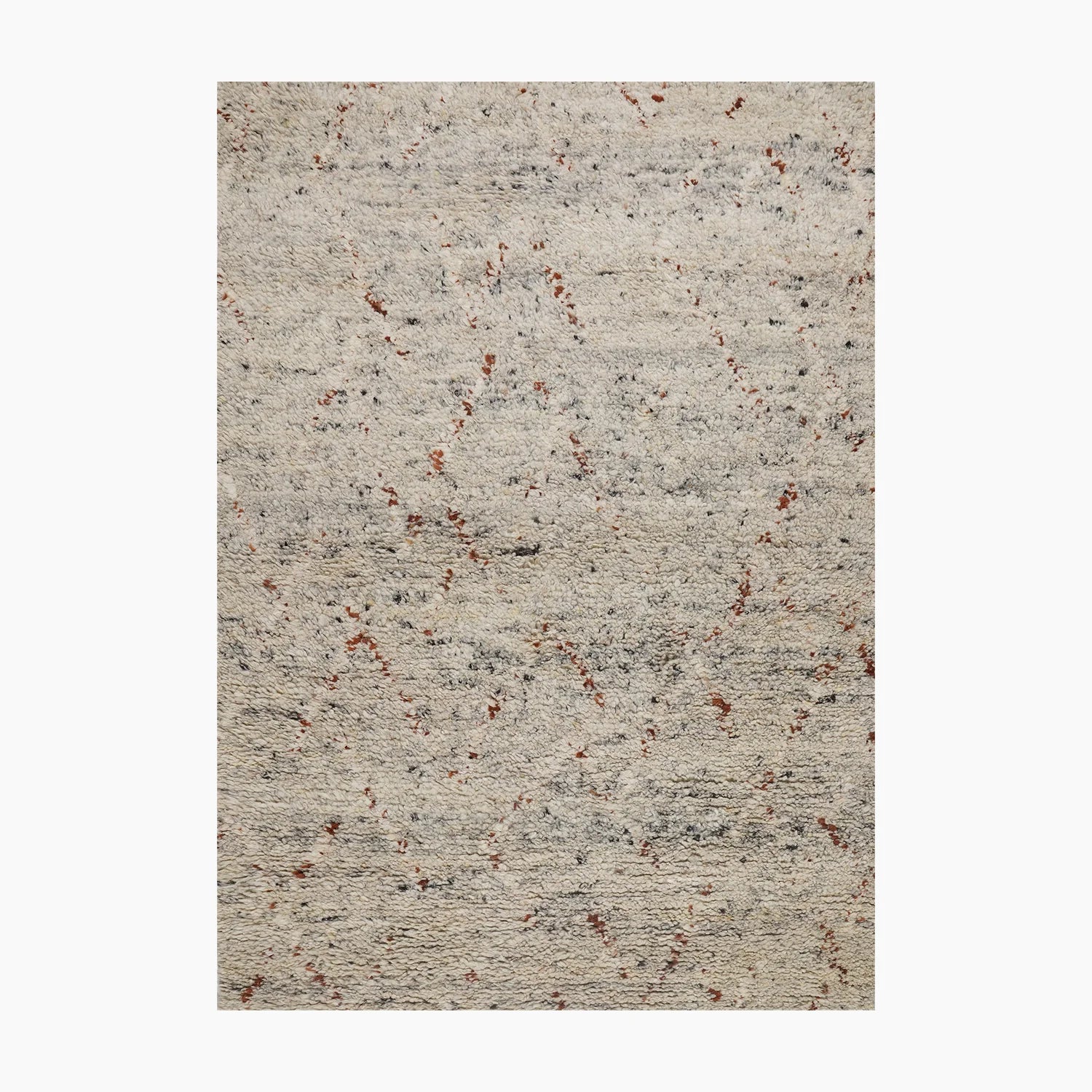 Hand Knotted Beige Terrazzo Rug - VCRU00007C - Uneeka