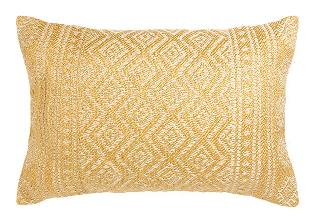 Hand Loomed Recycled Pet Yarn Cushion - CC304 - YELLOW - Uneeka