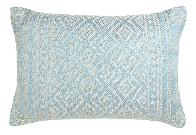 Hand Loomed Recycled Pet Yarn Cushion - CC304 - BLUE - Uneeka