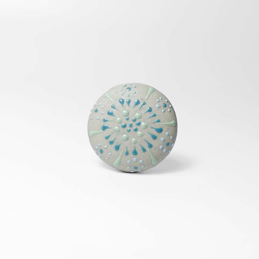 Hand Painted Blue and White Ceramic Knob - DK132 - Uneeka