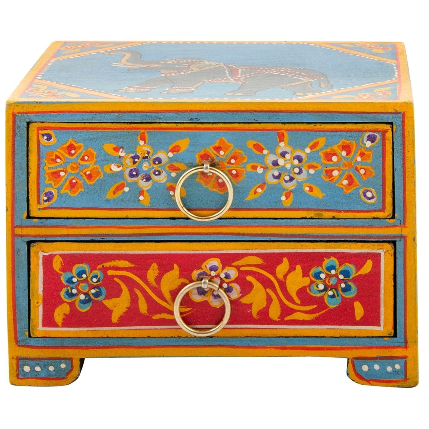 Hand Painted Elephant Decorative Drawer - BX641 - Uneeka