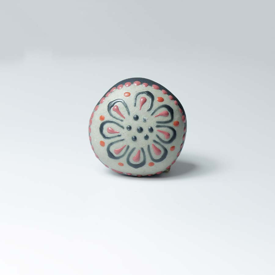 Hand Painted Floral Ceramic Knob - DK130 - Uneeka