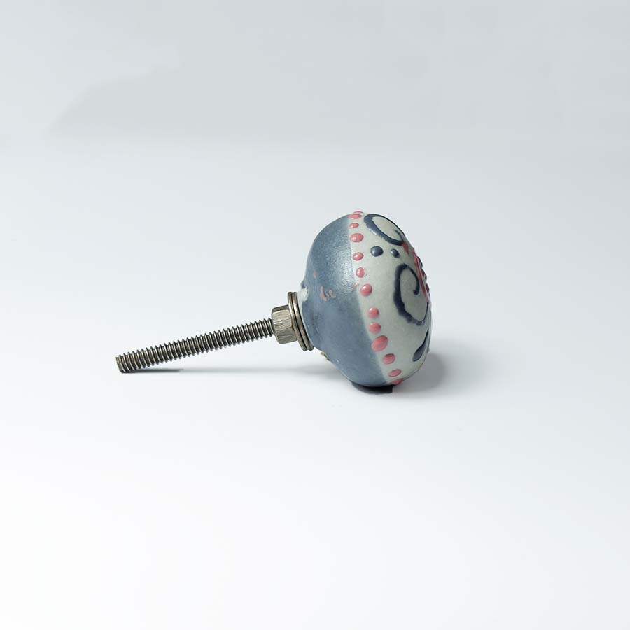 Hand Painted Floral Ceramic Knob - DK130 - Uneeka