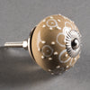 Hand Painted Taupe Flower Ceramic Doorknob - DK62TP - Uneeka