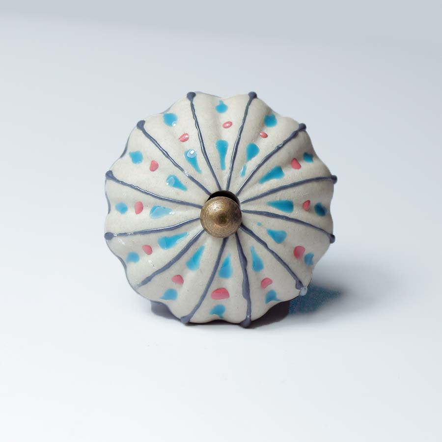 Hand Painted Wave Edge Ceramic Knob - DK133 - Uneeka