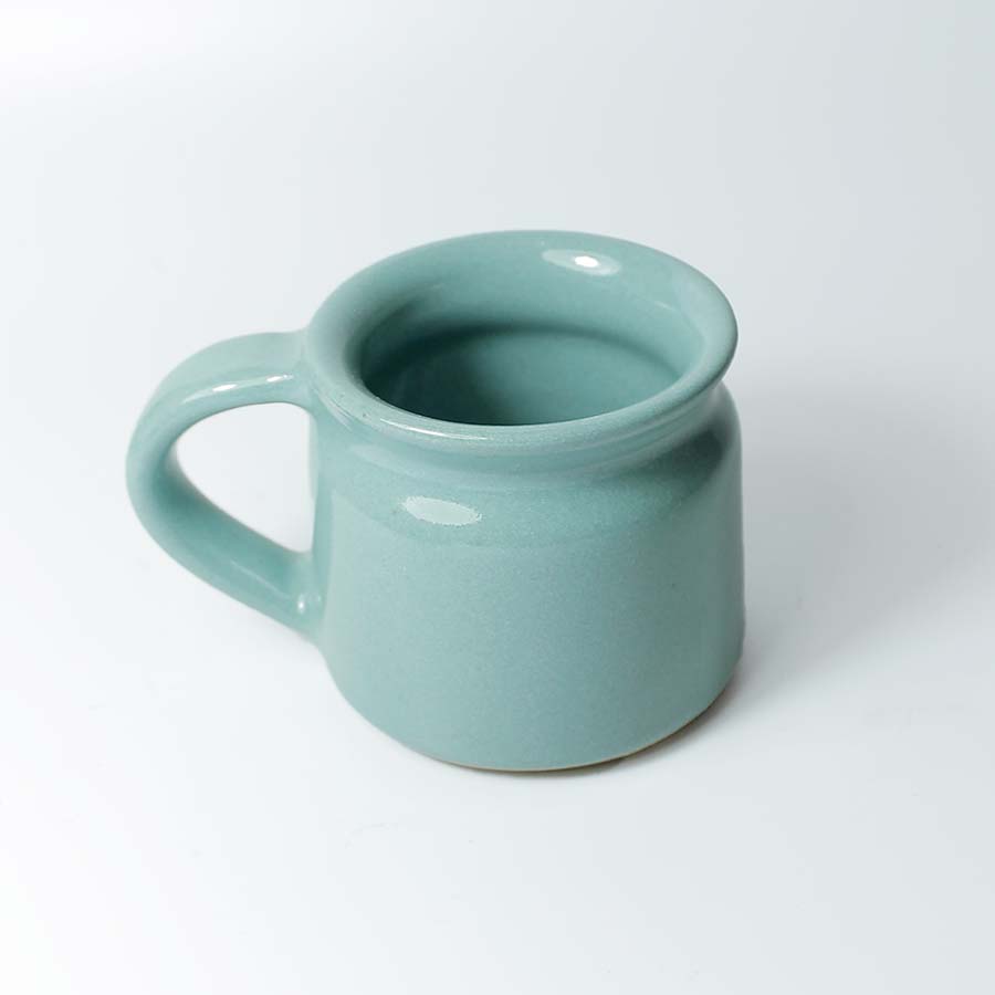 Hand Thrown Ceramic Espresso Mug - Light Green Ceramic Mugs - Uneeka