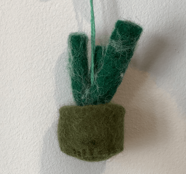 Handmade Felt Biodegradable Hanging Mini Plants - HGMHP - SNAKE PLANT - Uneeka