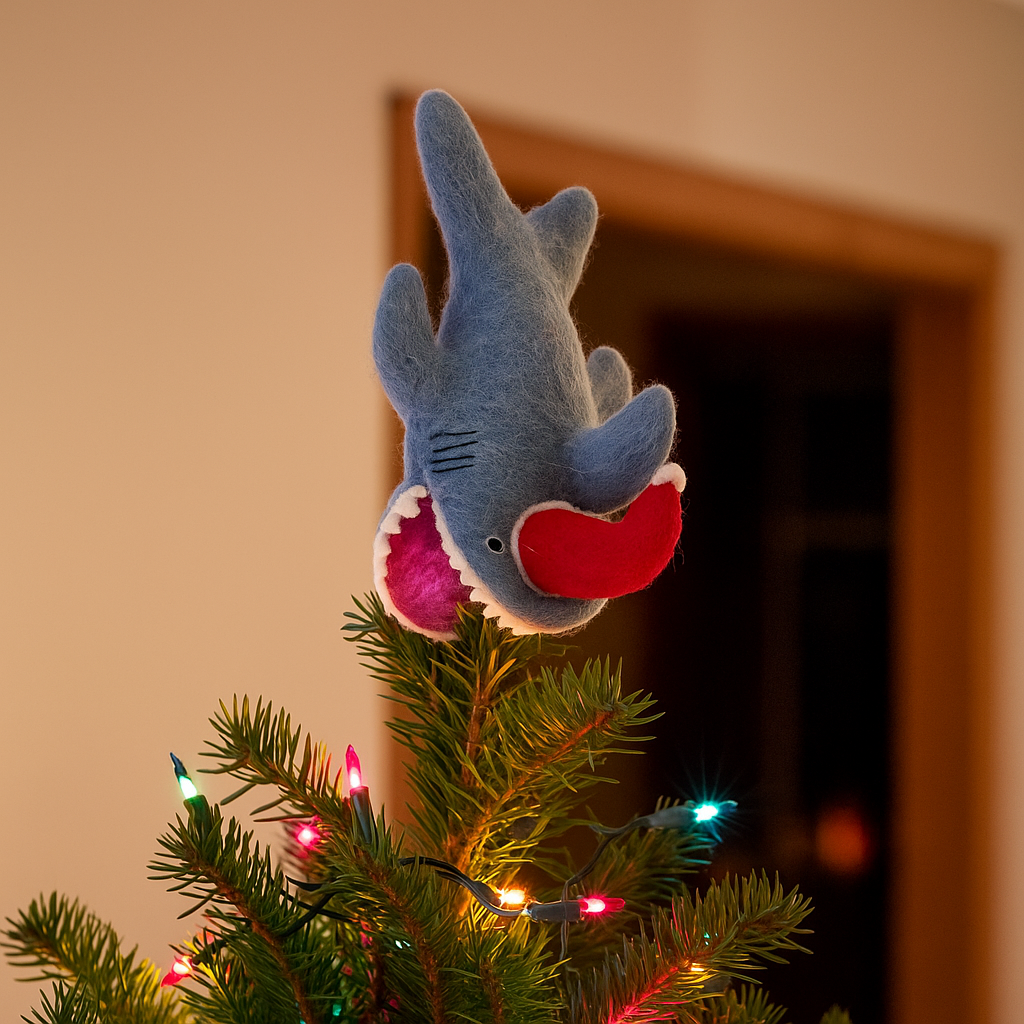 Felt Santa Jaws Tree Topper - TTSJW - Uneeka