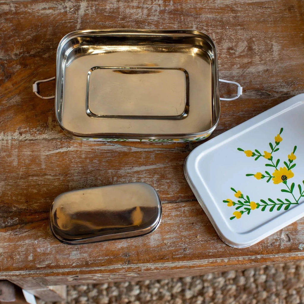 Handpainted Floral Stainless Steel Lunchbox - 193801 - Uneeka