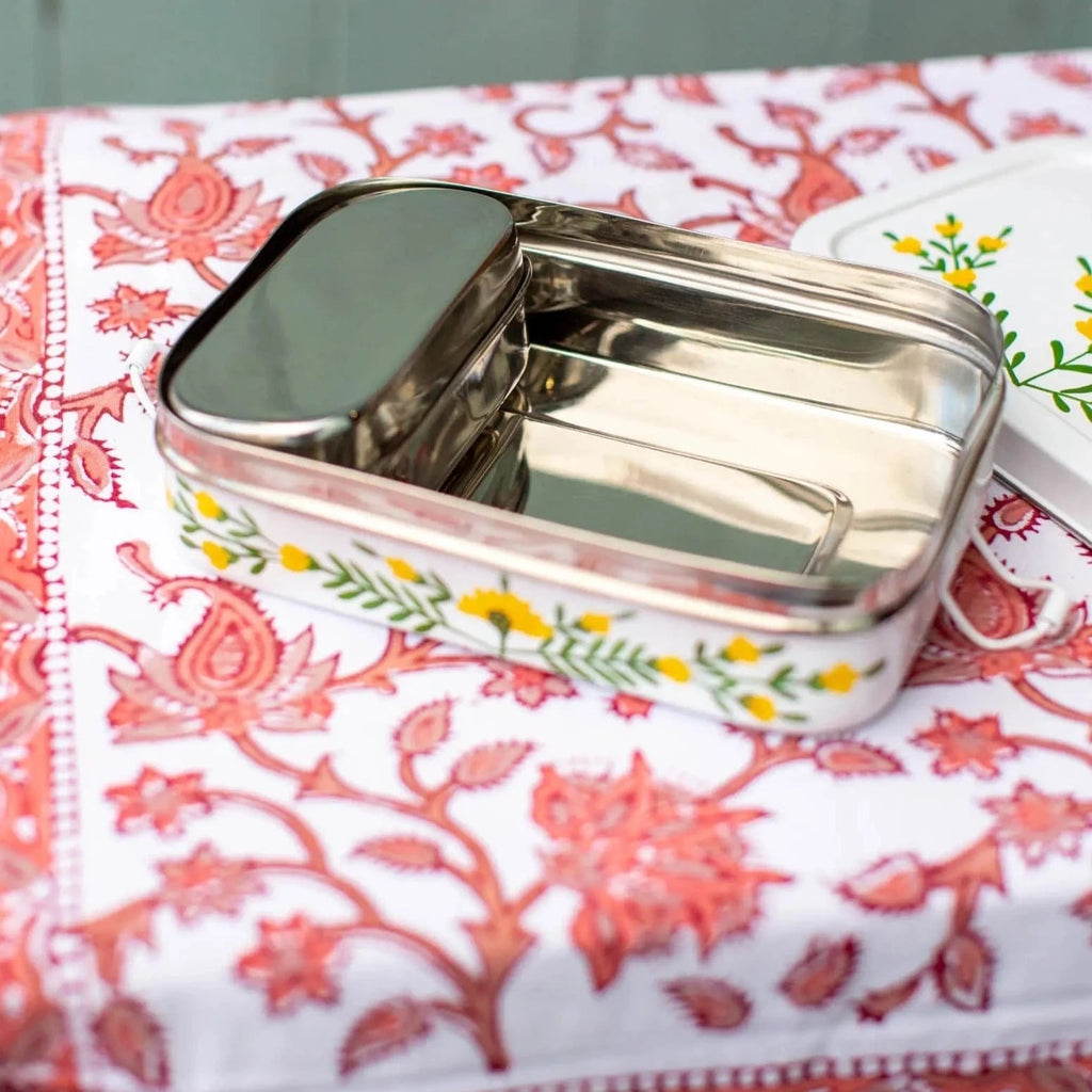 Handpainted Floral Stainless Steel Lunchbox - 193801 - Uneeka