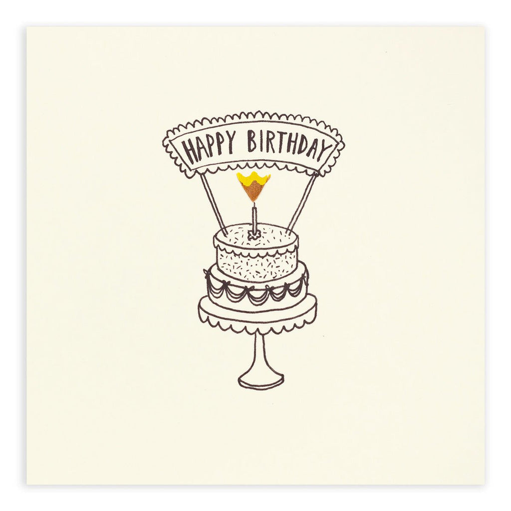 Happy Birthday Cake Pencil Shaving Card - PSC - BCK - Uneeka