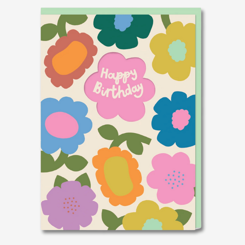 Happy Birthday Flower Greetings Card - SWL01 - Uneeka