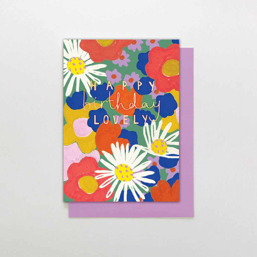 Happy Birthday Lovely Flower Greetings Card - RB28 - Uneeka