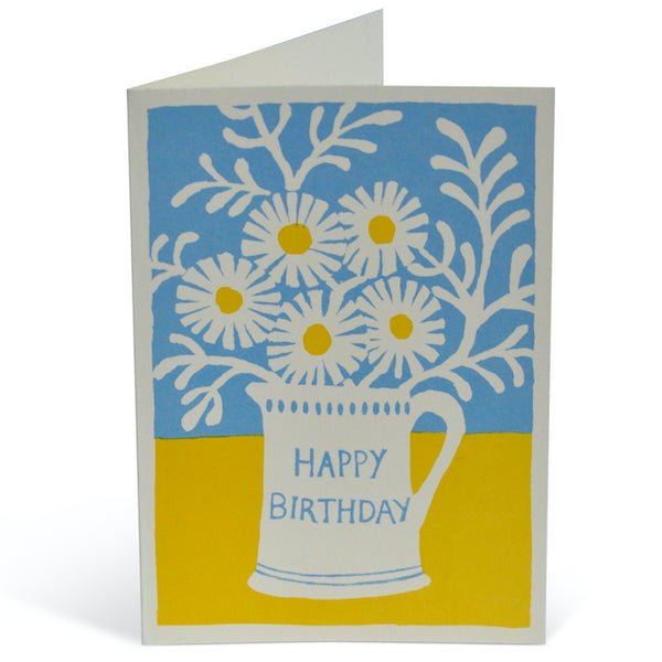 Happy Birthday Mug of Daisies Greetings Card - CRDA6 DAISY - Uneeka