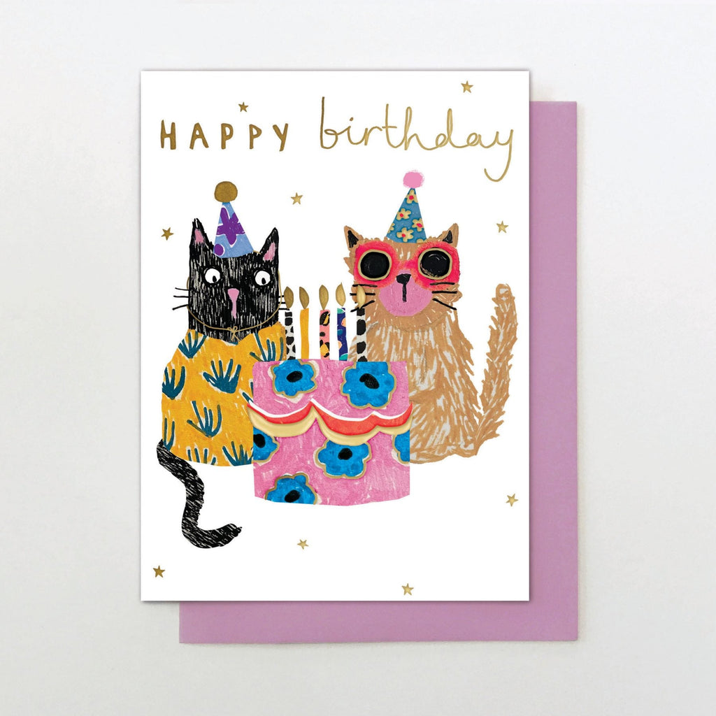 Happy Birthday Party Cats Greetings Card - OLL05 - Uneeka