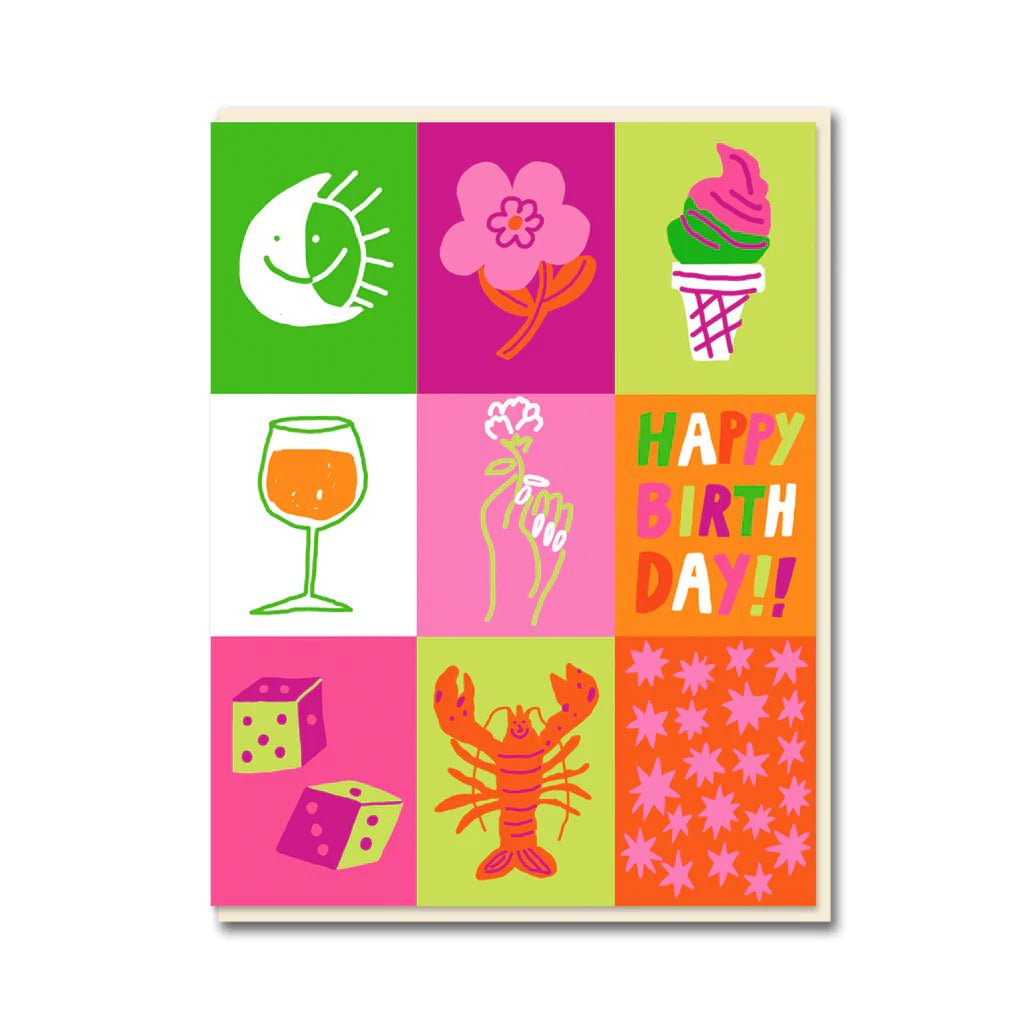 Happy Birthday Patchwork Greetings Card - 1696 - Uneeka