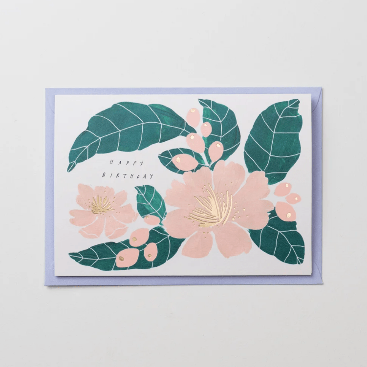 'Happy Birthday' Peony Greetings Card - GL22 - Uneeka