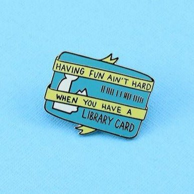 Having Fun, Library Card Enamel Pin - EP230 - Uneeka